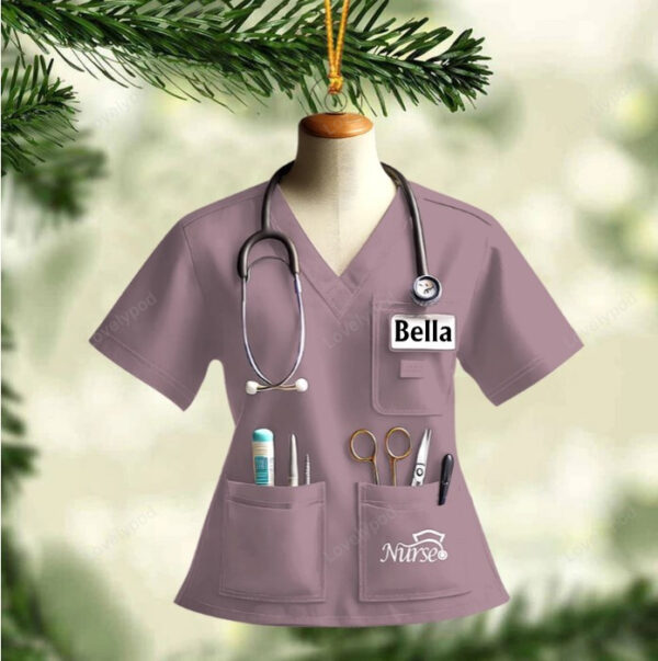 Nurse Uniform Custom Name Ornament, Christmas Gift For Nurse - Image 10