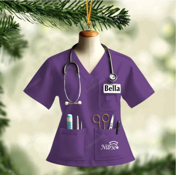 Nurse Uniform Custom Name Ornament, Christmas Gift For Nurse - Image 11