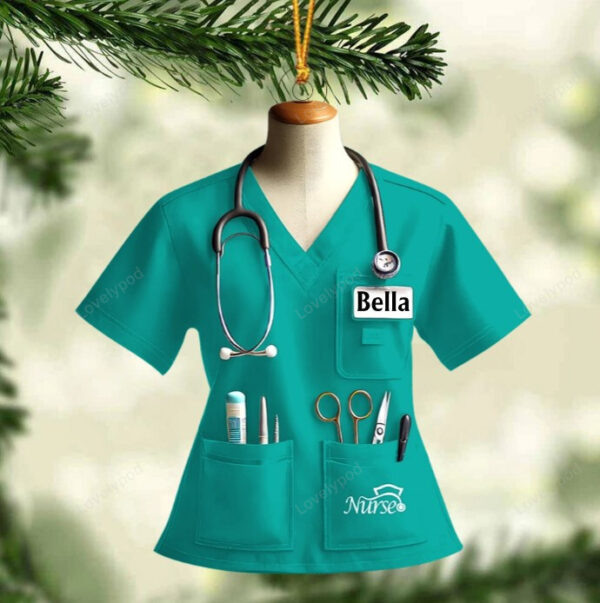 Nurse Uniform Custom Name Ornament, Christmas Gift For Nurse - Image 12