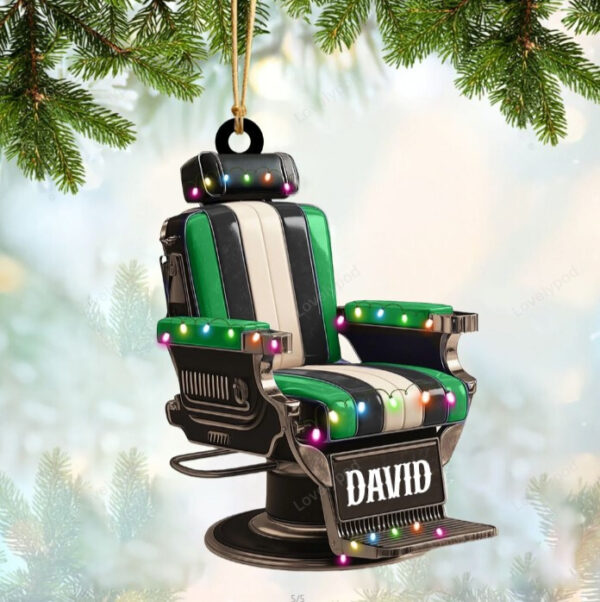 Personalized Barber Shop Chair Christmas Ornament 2024 New Release, Christmas tree decoration - Image 8