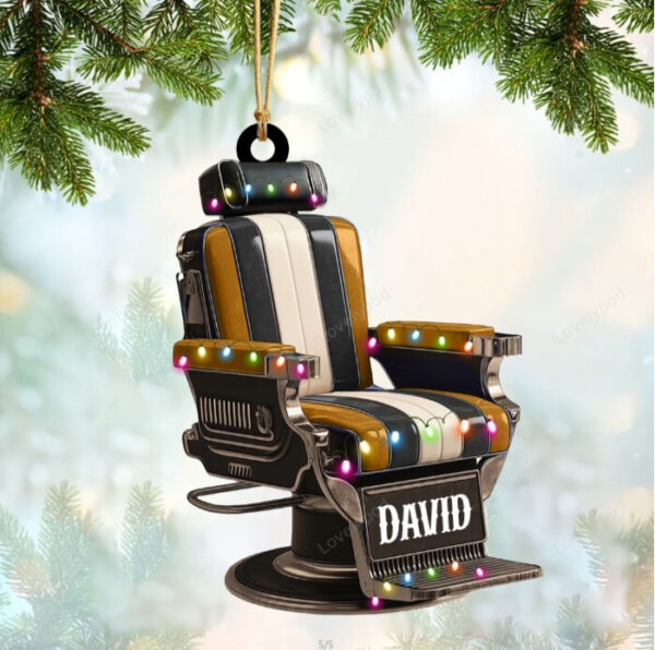 Personalized Barber Shop Chair Christmas Ornament 2024 New Release, Christmas tree decoration - Image 9