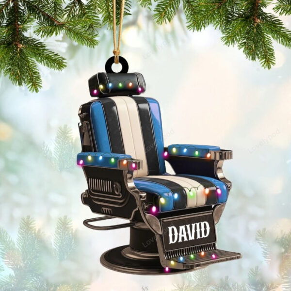 Personalized Barber Shop Chair Christmas Ornament 2024 New Release, Christmas tree decoration - Image 10