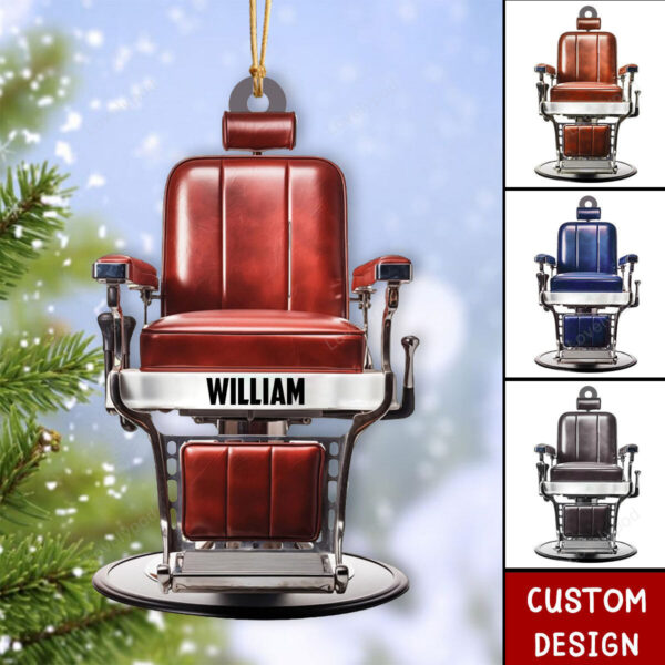 Personalized Barber Chair Christmas Ornament - 2024 New Release, Christmas tree decoration