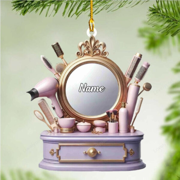 Personalized Name Hair Stylist Tool Christmas Ornament, Gifts For Hairdresser Barber - Image 4