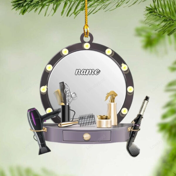 Personalized Name Hair Stylist Tool Christmas Ornament, Gifts For Hairdresser Barber - Image 6