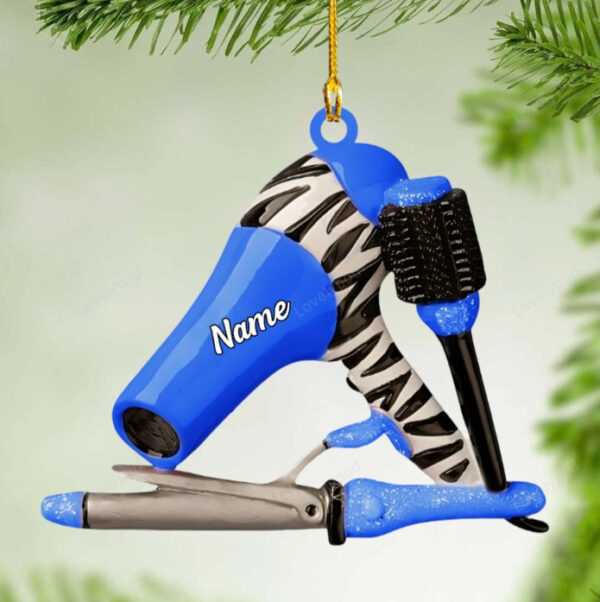 Personalized Name Hair Stylist Tool Christmas Ornament, Gifts For Hairdresser Barber - Image 10