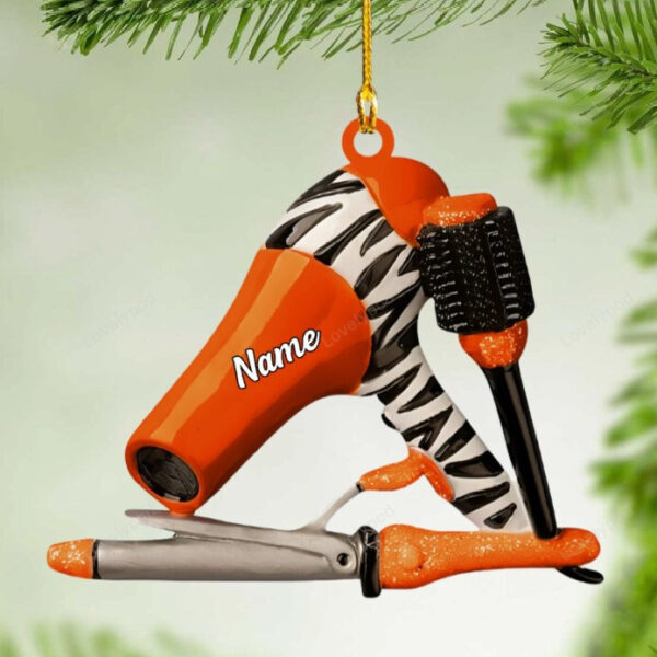 Personalized Name Hair Stylist Tool Christmas Ornament, Gifts For Hairdresser Barber - Image 12