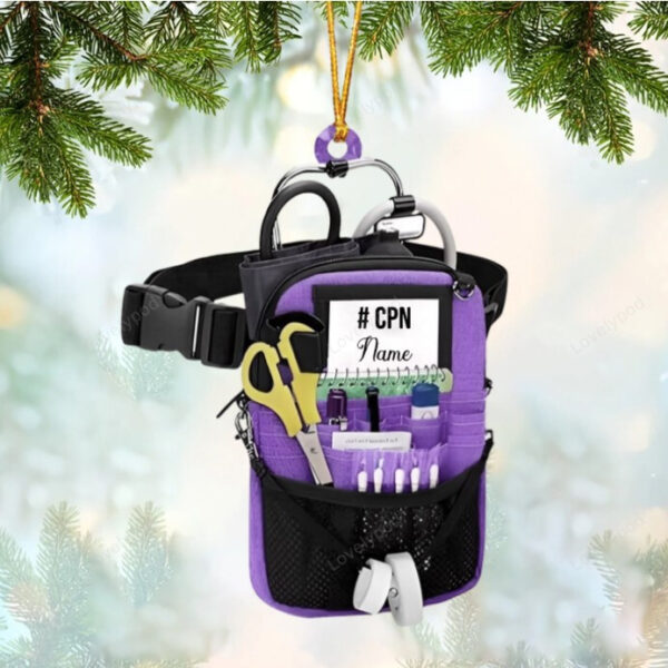 Personalized Nurse Bag christmas Ornaments - Gift For Nurse - Image 3