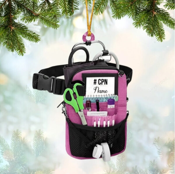 Personalized Nurse Bag christmas Ornaments - Gift For Nurse - Image 5